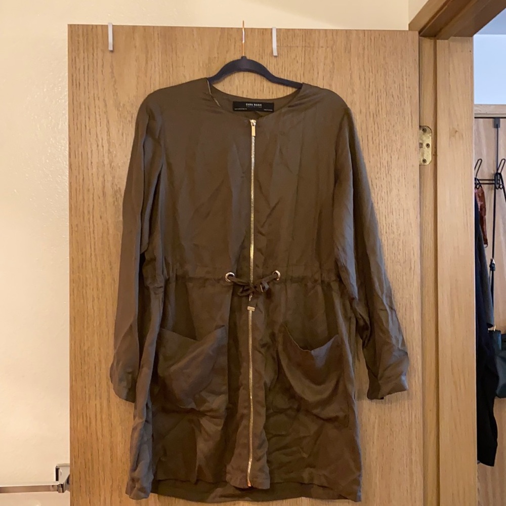 Zara Olive Green Coat (M)